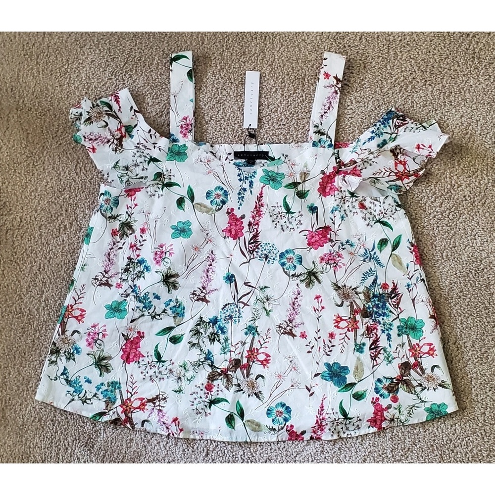 Gaiana Cold Shoulder Eyelet Top - Picture 1 of 6